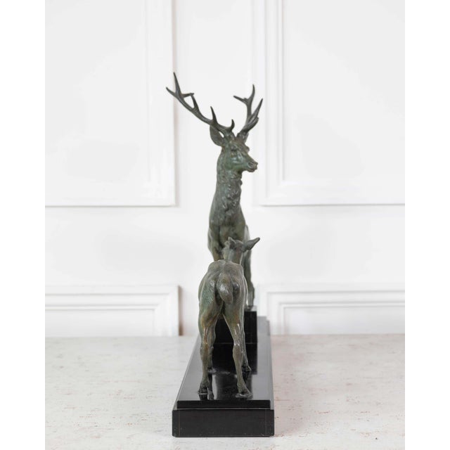 Mid 20th Century Louis-Albert Carvin Stag and Doe Sculpture For Sale - Image 9 of 11