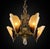 1930s Mid-West Mfg. Soleure Series Art Deco 5-Light Slip Shade Chandelier in Cast Bronze For Sale - Image 12 of 14