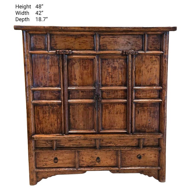 1900-1909 Chinese Lacquered Ming Style Cabinet Armoire Vintage For Sale - Image 4 of 7