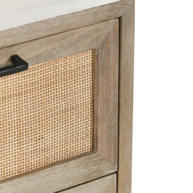 Tan Coastal Cane & Wood 6-Drawer Dresser For Sale - Image 8 of 8