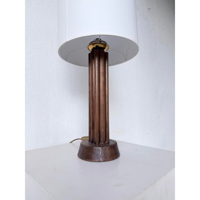 Vintage Art Deco Oak Desk Lamp, 1940s For Sale - Image 15 of 18