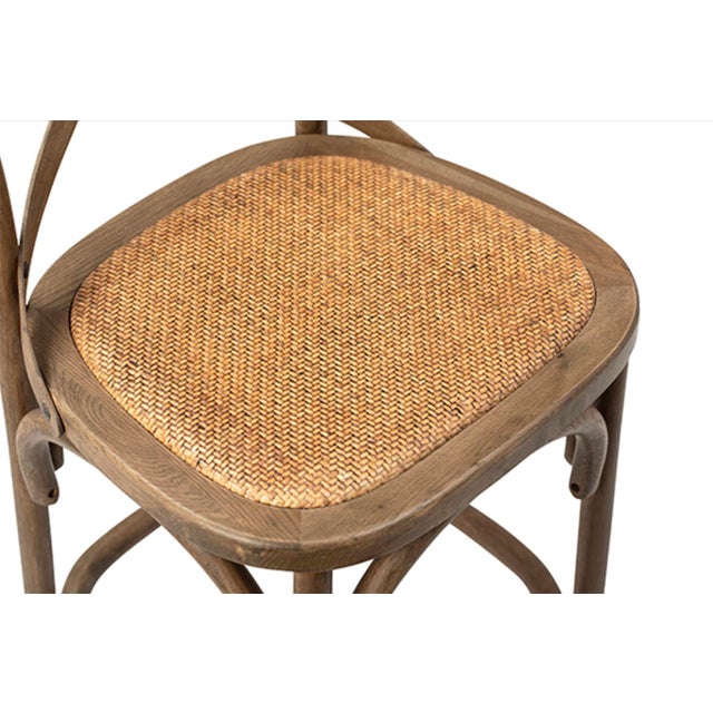 Rattan Seat Natural Oak Counter Stool Chairish