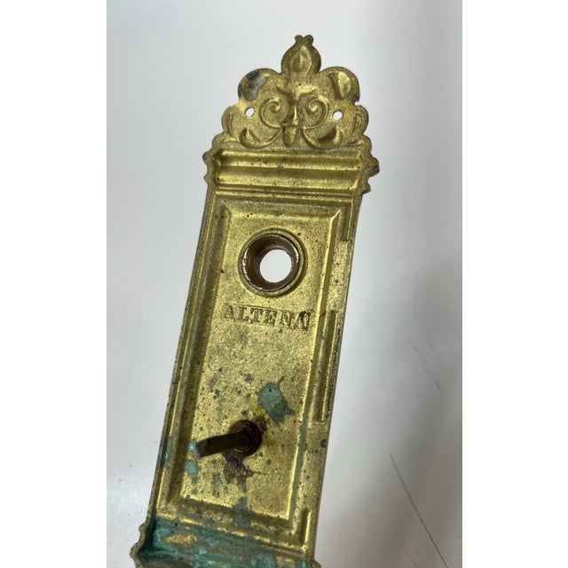 Doorknob Back Plate Entry Antique Victorian / Edwardian Cast Bronze Altena For Sale - Image 9 of 18
