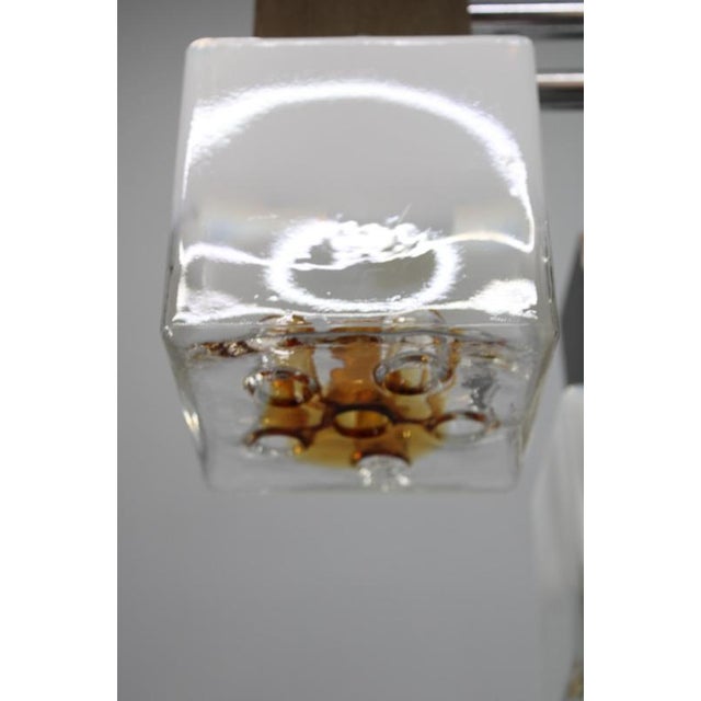 Vintage Italian Pendant Light with Murano Glass Shades and Anodized Metal Frame, 1970s For Sale - Image 9 of 16