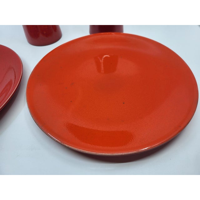 Red Ceramic Set by Robert Picault for Vallauris, France, 1950, Set of 4 For Sale - Image 12 of 18