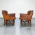 Vintage French Leather Button-Back Armchairs, 1930s, Set of 2 For Sale - Image 4 of 11
