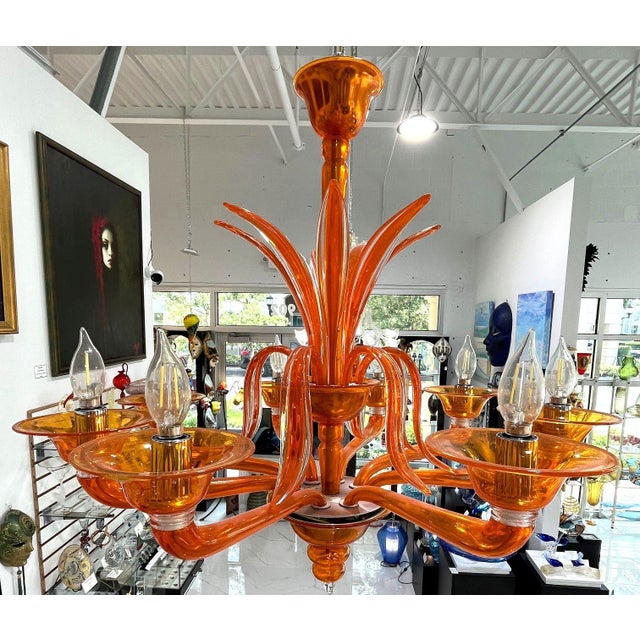 Orange Orange Chandelier by Barovier & Toso For Sale - Image 8 of 12