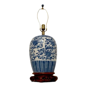 Vintage Blue and White Porcelain Ginger Jar Lamps