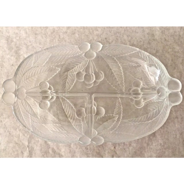 Cherry Blossom Frosted Divided Dish For Sale - Image 4 of 4