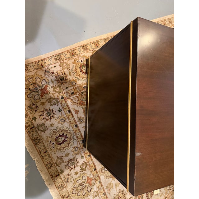 Sligh-Lowry Furniture Co. Sligh Bel Aire "Paramount" Contemporary Walnut & Gold Leaf Executive Desk For Sale - Image 4 of 9