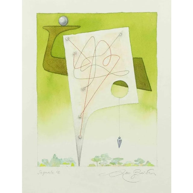 Leo Guida, Signal 12, Watercolor & Ink, 1970s For Sale - Image 4 of 4