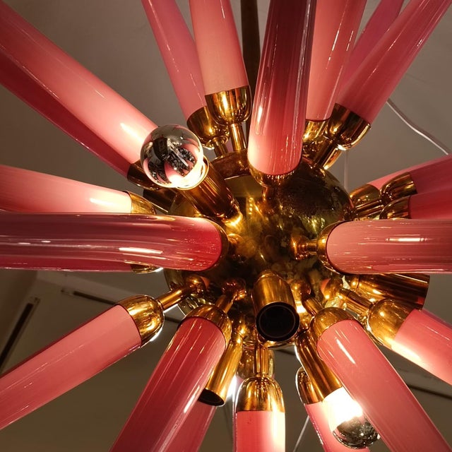 Pink Sputnik Spikes Pendant Lamp For Sale - Image 3 of 6