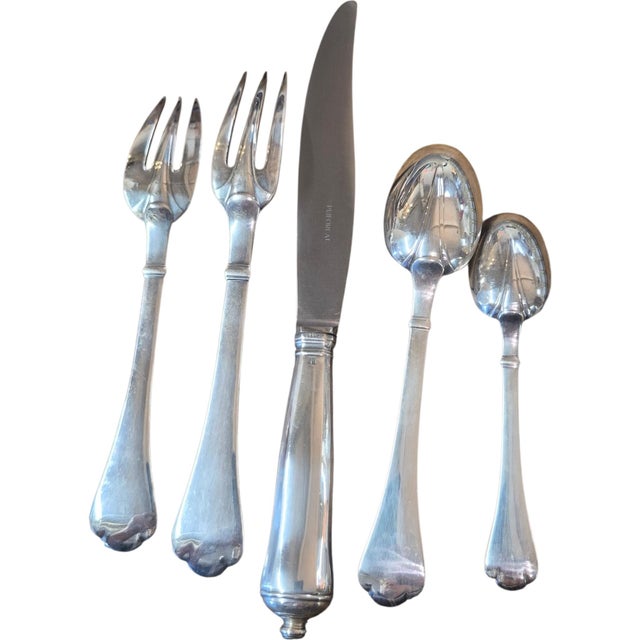 1980s Puiforcat Set of 6 Place Settings Cardinal Pattern For Sale - Image 10 of 10