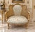 1960 French Artisan Louis XVI Gold Beech Damask Settee For Sale - Image 10 of 13