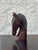 Brown Vintage Equestrian Horse Head Sculptures in Dark Carved Wood - A Pair For Sale - Image 8 of 12