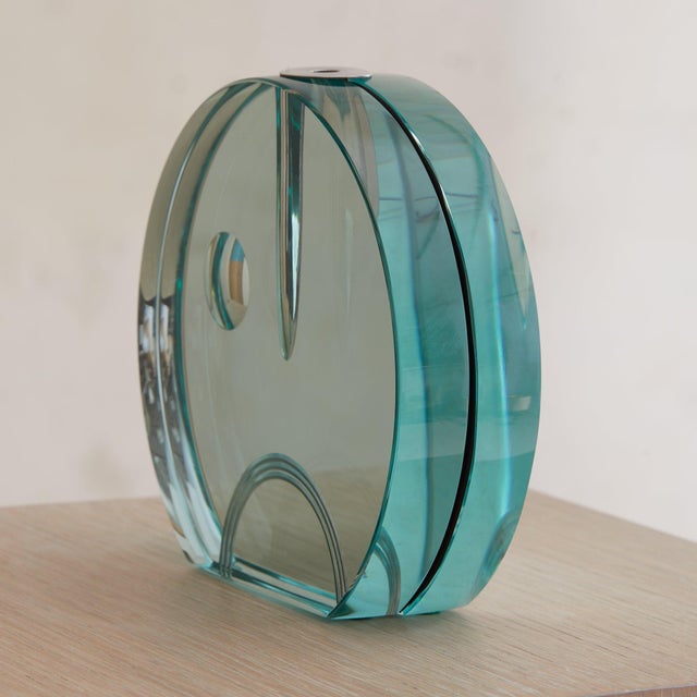 1960s Italian Round Crystal Vase by Pierangelo Gallotti & Luigi Radice, 1960s For Sale - Image 5 of 8