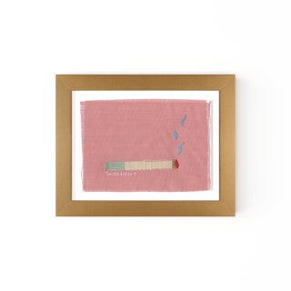 Roxanne The Seafoam Cigarette by Willa Heart in Gold Frame, Mini Art Print For Sale
