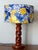 Wood Turned Wood Lamp with Azulejo Lemon-Patterned Lampshade, 1960s For Sale - Image 7 of 9