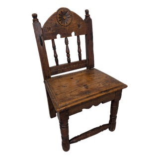 18th Century Rustic Walnut Chair For Sale
