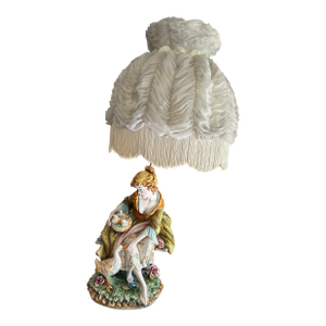 Large Vintage Italian Ceramic Lamp Signed D Polo Uiato