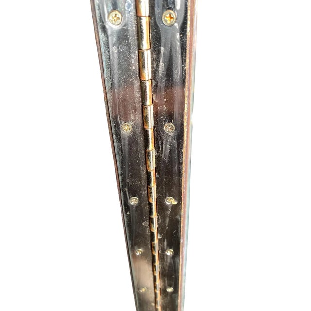 Vintage Hand-Painted Double-Sided Room Divider Folding Screen For Sale - Image 11 of 12