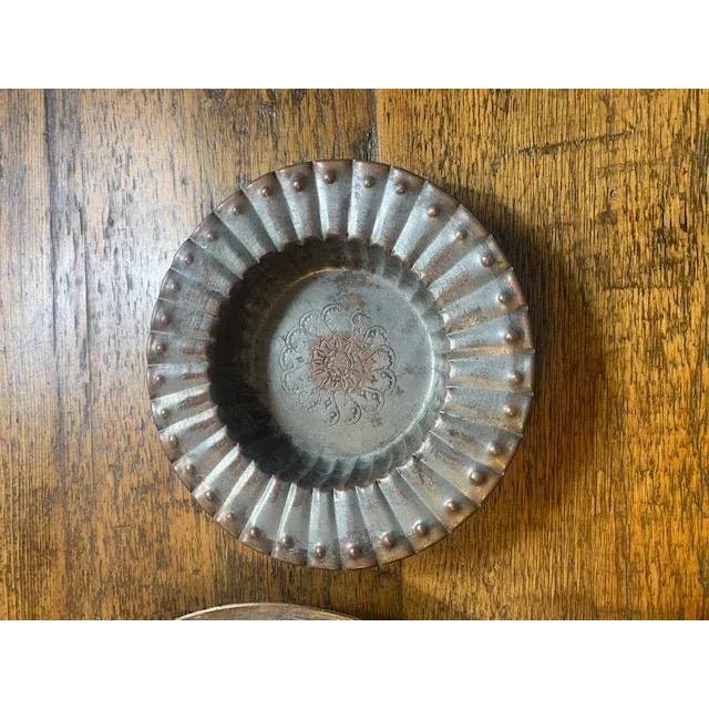 1900 - 1909 1900s Hand Hammered Egyptian Copper Dishes Set of 3 For Sale - Image 5 of 11