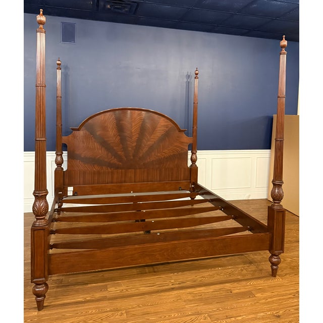 Traditional Traditional King Size Mahogany Poster Bed by Leighton Hall - Showroom Sample For Sale - Image 3 of 14