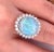 GIA Certified 4.09-carat White Opal and Diamond Halo in Platinum and Gold Ring, Size 6.25 For Sale In Miami - Image 6 of 7