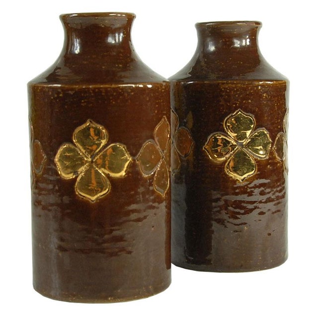 A unique vase made of ceramic imitating the weave of a wicker basket. The vase was designed and crafted by the Italian...