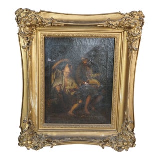 Antique Children Eating Grapes and a Melon Oil Painting After Bartolomé Murillo For Sale