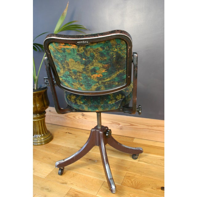 Vintage Tansad Industrial Swivel Chair in Blackpop Velvet, 1950s For Sale - Image 10 of 18