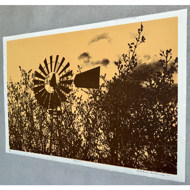 Mid-Century Modern "Windmill" Limited Edition Lithograph by Albert Frank Quinlan 1975 For Sale - Image 3 of 13