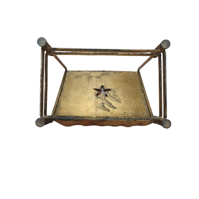 Boho Chic Vintage Tole Gilt Gold Table Top Bookstand For Sale - Image 3 of 4
