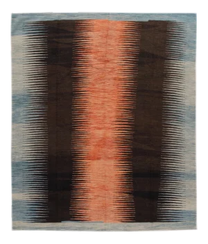 Modern Expressionist Flatweave Handmade Wool Rug