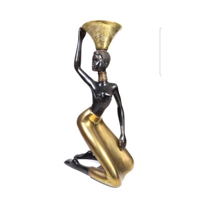 Karl Hagenauer Mid-Century Modern Brass Woman Figure Candleholder For Sale - Image 4 of 4