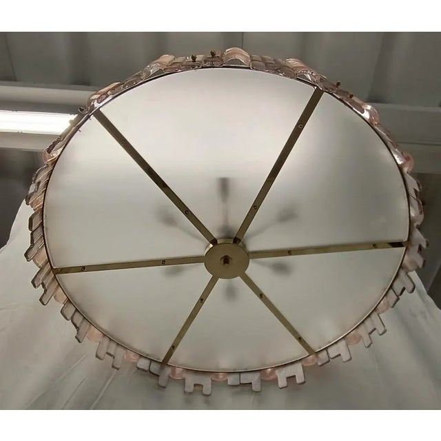 Mid-Century Italian Murano Glass and Brass Chandelier, 2000s For Sale - Image 6 of 9