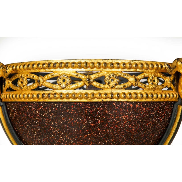 Regency Style Gilt and Faux Porphyry Iron Athenienne Jardinierre Plant Stand For Sale - Image 6 of 18