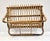 Wood Vintage MCM Rattan Wicker 19" Magazine Rack Stand Franco Albini Style Boho Decor For Sale - Image 7 of 14