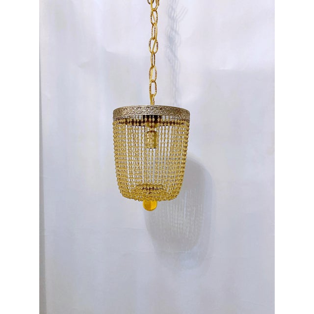 Italian Bronze Basket Pendant With Amber Beads For Sale - Image 10 of 10