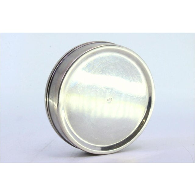 Circular Silver Box with Floral Reliefs For Sale - Image 5 of 8