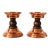 Vintage Copper & Wood Taper Candle Holders - A Pair For Sale