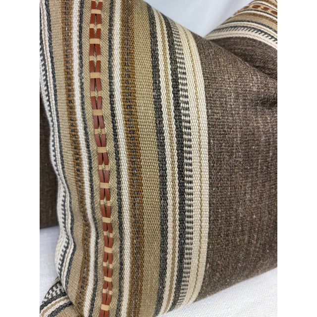 Custom pair of 22" pillows covered in Kravet Couture "Handwork" in color shale. These pillows have tapered corners to...