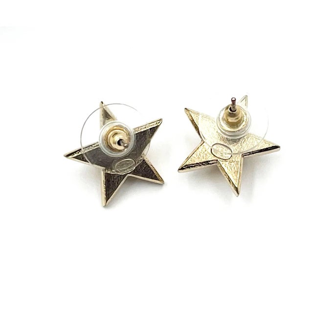 Contemporary Chanel Gold CC Star Piercing Earrings - 2 Pieces For Sale - Image 3 of 3