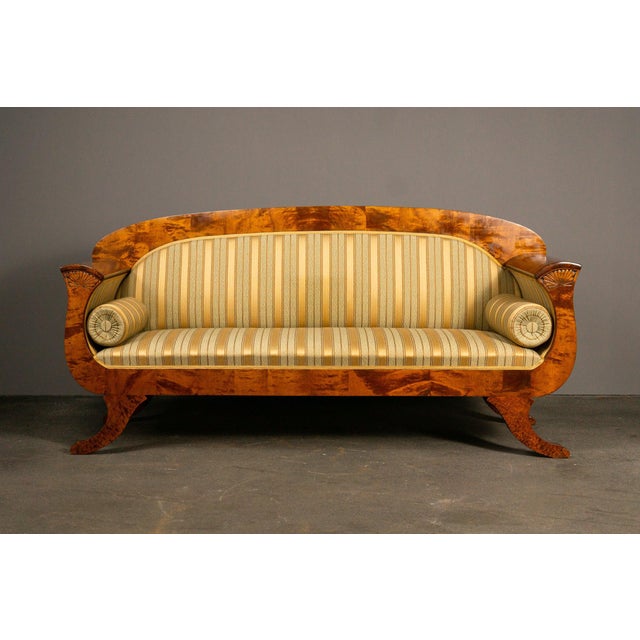 Biedermeier Style Sofa in Birch For Sale - Image 3 of 18