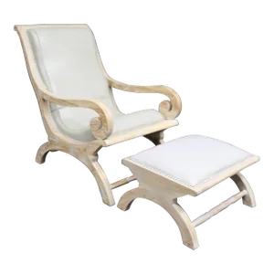 Campeche Style Lolling Chair & Ottoman Set