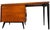 60”W x 30 1/4”H x 18”D Knee Hole: 24 1/2”W x 28”H x 18”D This elegant rare modernist desk showcases a stunning...