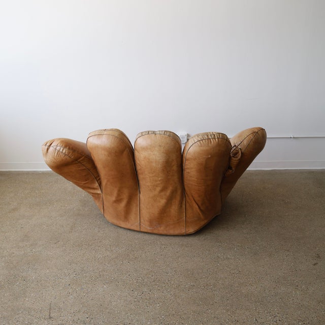 Brown 1970s Leather 'Joe' Chair for Poltronova For Sale - Image 8 of 10