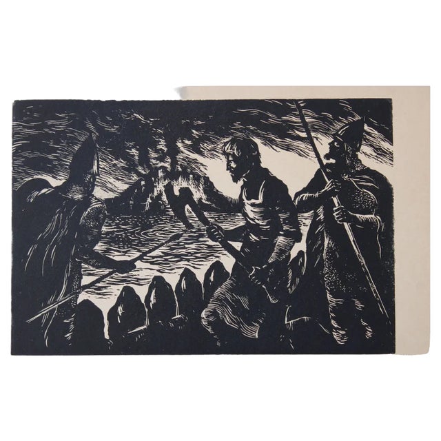 Nikolai Uvarov, Epic, 1966, Linocut For Sale