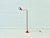 A sleek, functional floor lamp in vibrant red lacquered metal, instantly eye-catching with its clean lines and flexible...