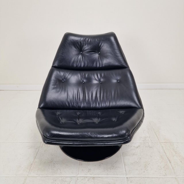 Artifort F511 Lounge Chair in Leather from Geoffrey Harcourt, 1970s For Sale - Image 12 of 14